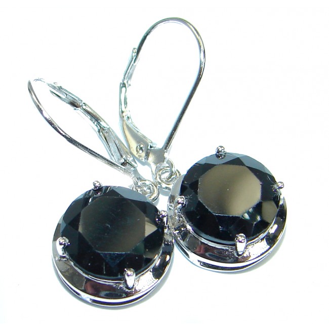 Simple Elegance Black Spinel .925 Sterling Silver earrings