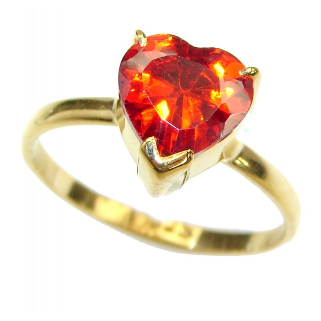 Exotic Red Topaz 14K Gold over .925 Silver Ring s. 6 1/4