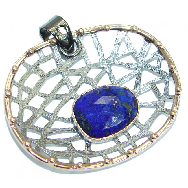 Lapis Lazuli Rose gold over .925 Sterling Silver handmade earrings