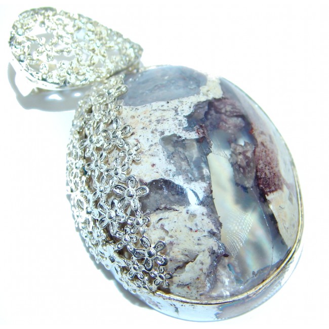 One of the kind Mexican Fire Opal .925 Sterling Silver handmade Pendant