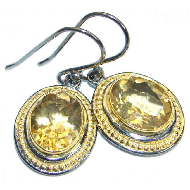 Authentic Citrine .925 Sterling Silver handmade earrings