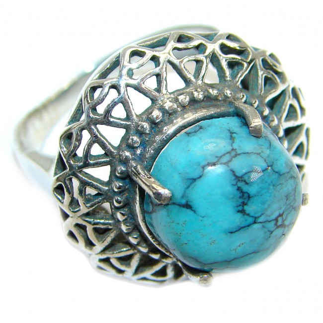 Turquoise .925 Sterling Silver ring; s. 8 3/4