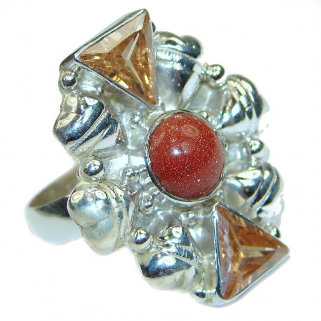 Perfect Carnelian .925 Sterling Silver handmade Ring s. 9