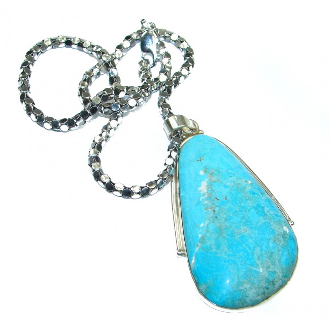 Emily Blue Sea Sediment Jasper oxidized .925 Sterling Silver handmade necklace
