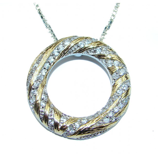 Sublime two tones .925 Sterling Silver handcrafted necklace