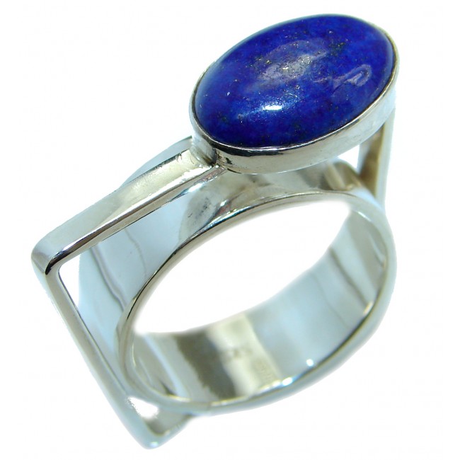 Genuine Lapis Lazuli .925 Sterling Silver handmade Ring size 8