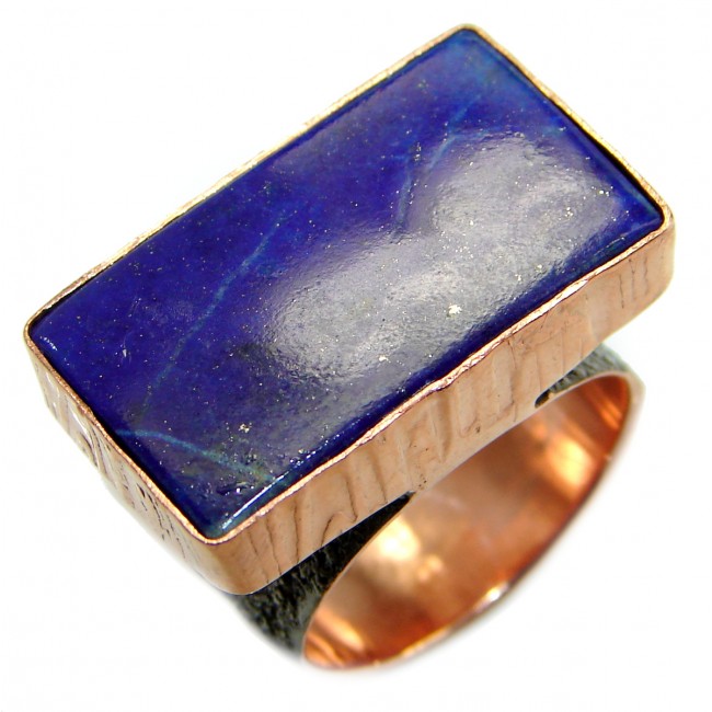 Genuine Lapis Lazuli .925 Sterling Silver handmade Ring size 6 1/4