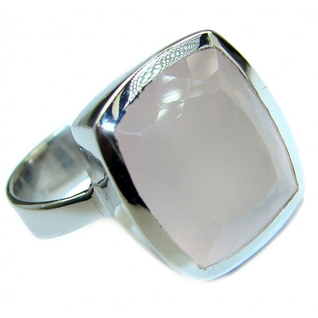 Best Quality Rose Quartz .925 Sterling Silver ring s. 7