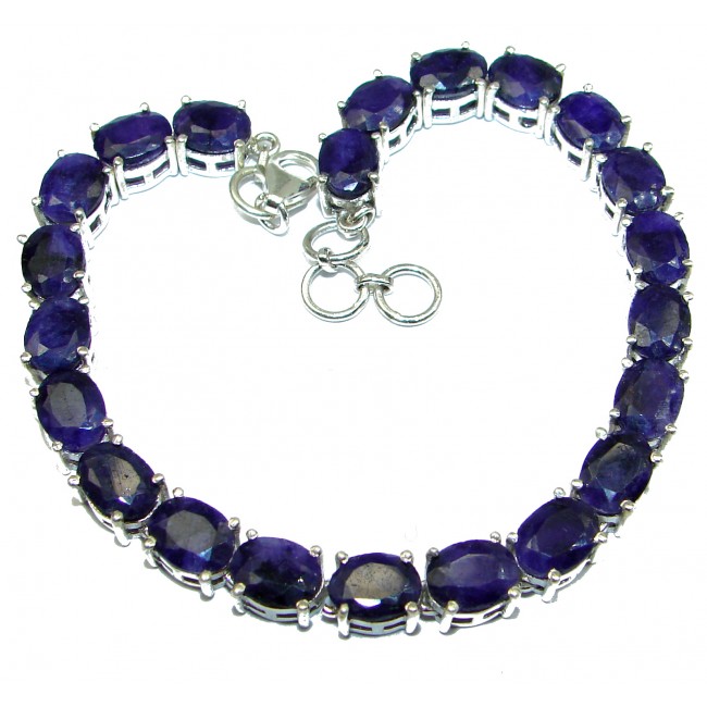 Victorian Style Sapphire .925 Sterling Silver handcrafted Bracelet