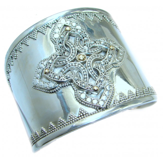Huge Luxury 70 grams .925 Sterling Silver handcrafted Bracelet / Cuff