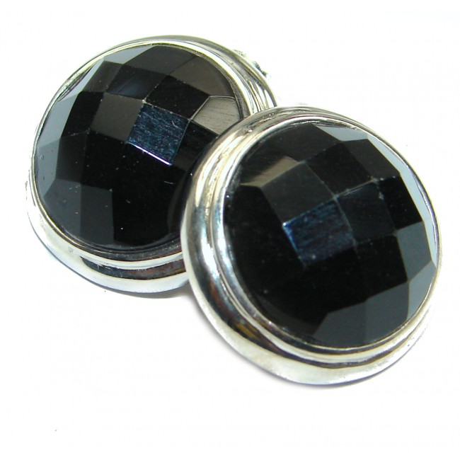 Simple Black Onyx .925 Sterling Silver earrings