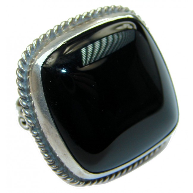 Majestic Authentic Onyx .925 Sterling Silver handmade Ring s. 6 1/4