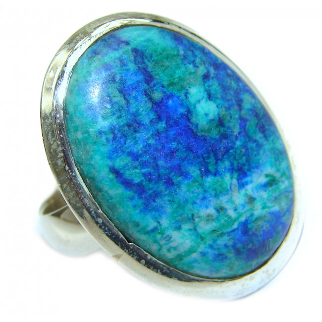 Great quality Blue Azurite .925 Sterling Silver handcrafted Ring size 7 1/4