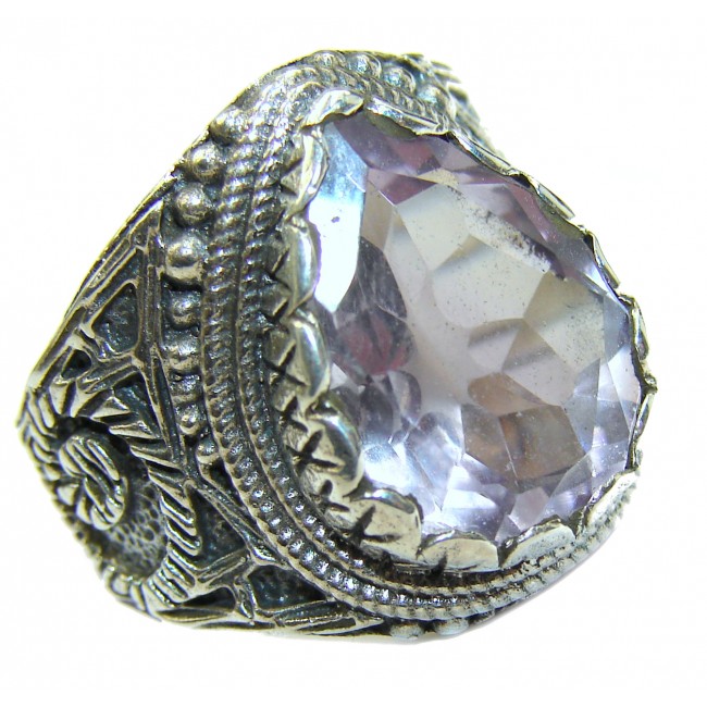 Spectacular Amethyst .925 Sterling Silver handcrafted Ring size 7