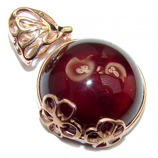 Beautiful genuine 35ct Garnet 18ct Rose Gold over .925 Sterling Silver ...