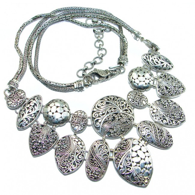 HUGE 88.6 grams Vintage Design best quality .925 Sterling Silver handmade necklace