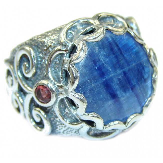 Huge Natural 26ct Kyanite .925 Sterling Silver ITALY MADE ring size 6 1/2
