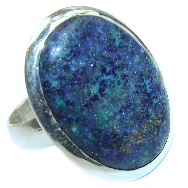 Great quality Blue Azurite .925 Sterling Silver handcrafted Ring size 9 1/4