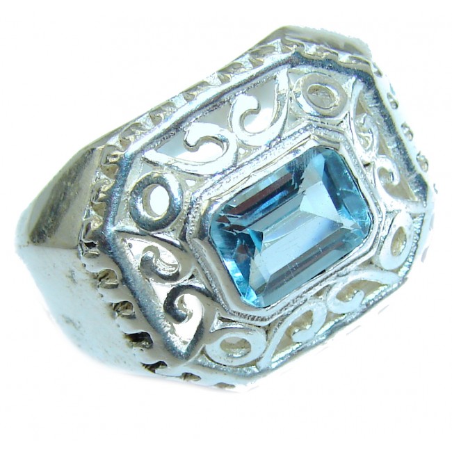 Energazing Swiss Blue Topaz .925 Sterling Silver handmade Ring size 8