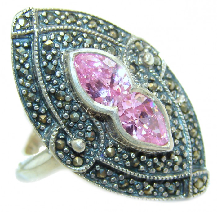 Energizing Cubic Zirconia .925 Sterling Silver handmade Ring size 6 1/4