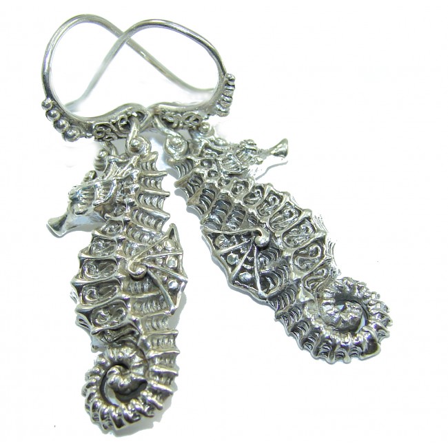 Seahorse Bali Design .925 Sterling Silver handcrafted Earrings