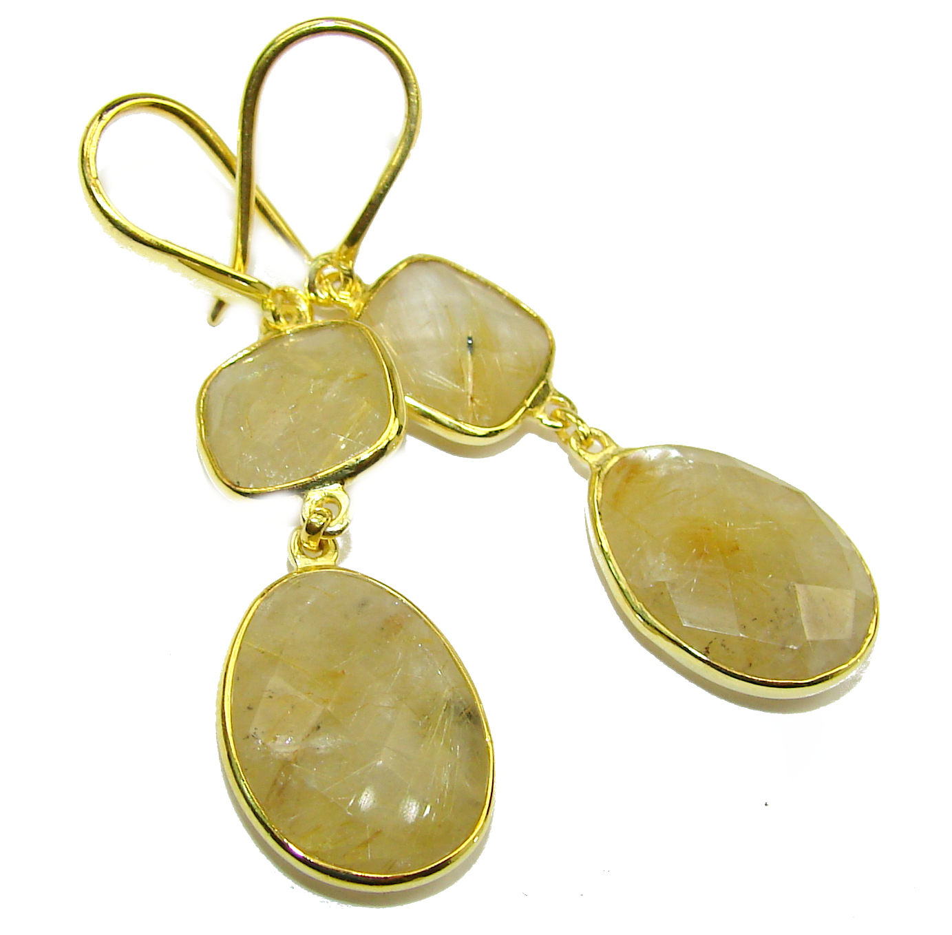 •NEVERMORE• rutilated quartz + silver earrings