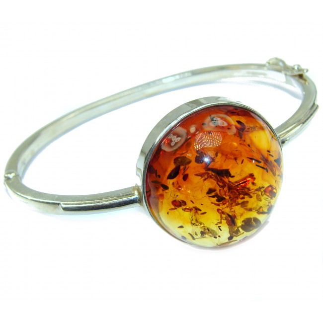 Pure Perfection Design Genuine Baltic Amber .925 Sterling Silver handmade Bracelet