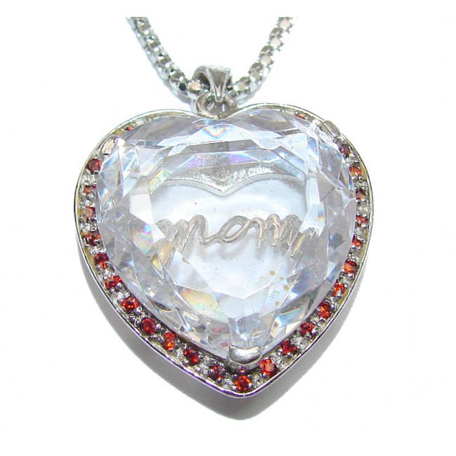 Sweet Heart Red Quartz .925 Sterling Silver handmade Necklace