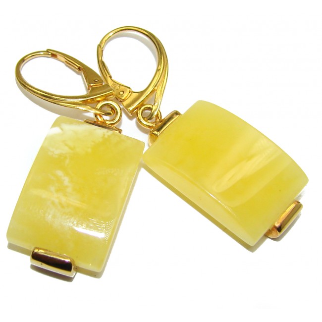 Exclusive Butterscotch Polish Amber 18K Gold over .925 Sterling Silver handmade Earrings