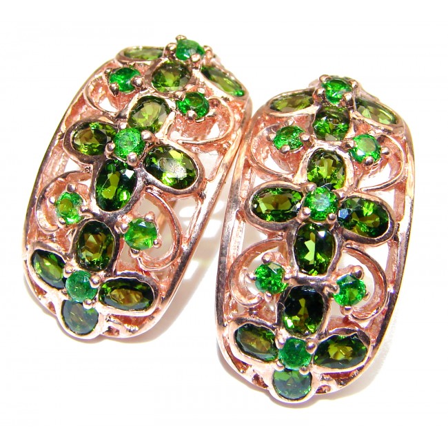 Authentic Chrome Diopside 24K Gold over .925 Sterling Silver handmade earrings