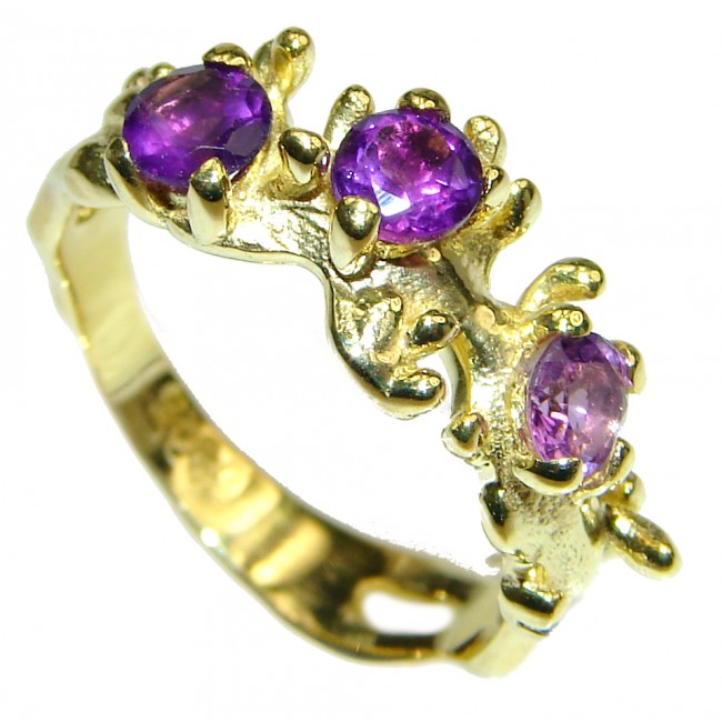 Purple Reef Amethyst 14K Gold over .925 Sterling Silver Ring size 6
