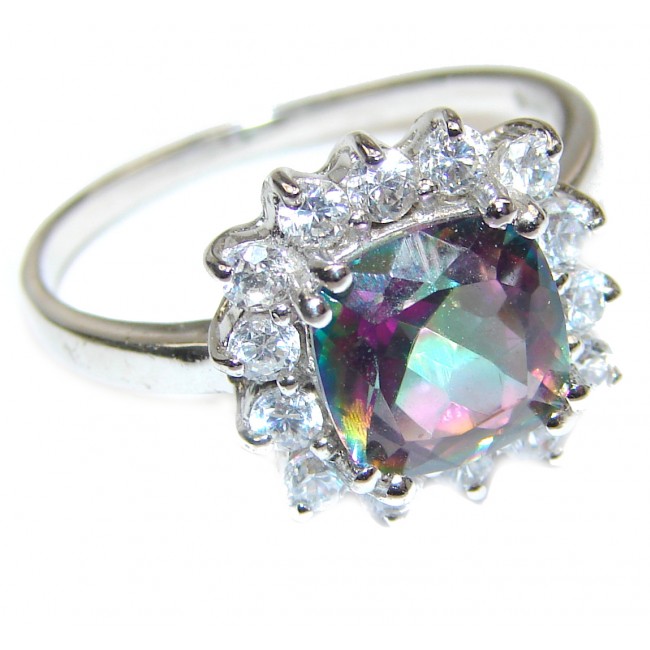 Exotic Magic Topaz .925 Sterling Silver handcrafted Ring s. 8