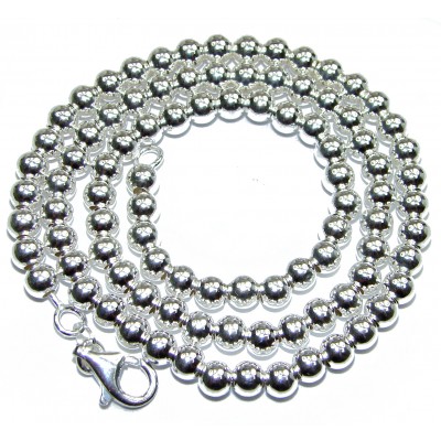 Fancy Silver Beads 10mm Sterling Silver Chain 18'' long, 5 mm wide