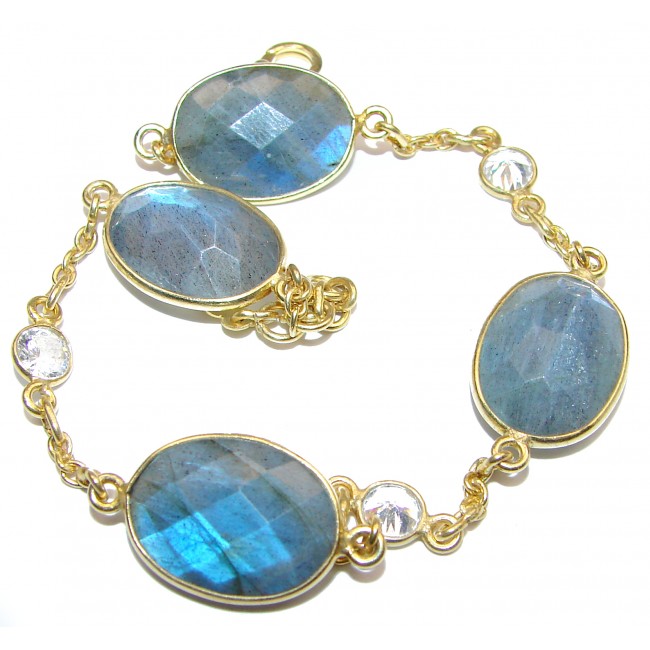 The Highest Quality Fire Labradorite .925 Sterling Silver handcrafted Bracelet
