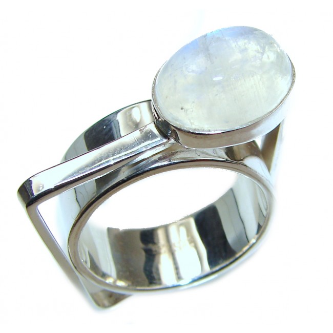 Fire Moonstone .925 Sterling Silver handmade Ring size 7 1/4