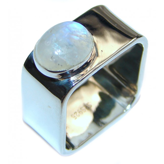 Fire Moonstone .925 Sterling Silver handmade Ring size 7