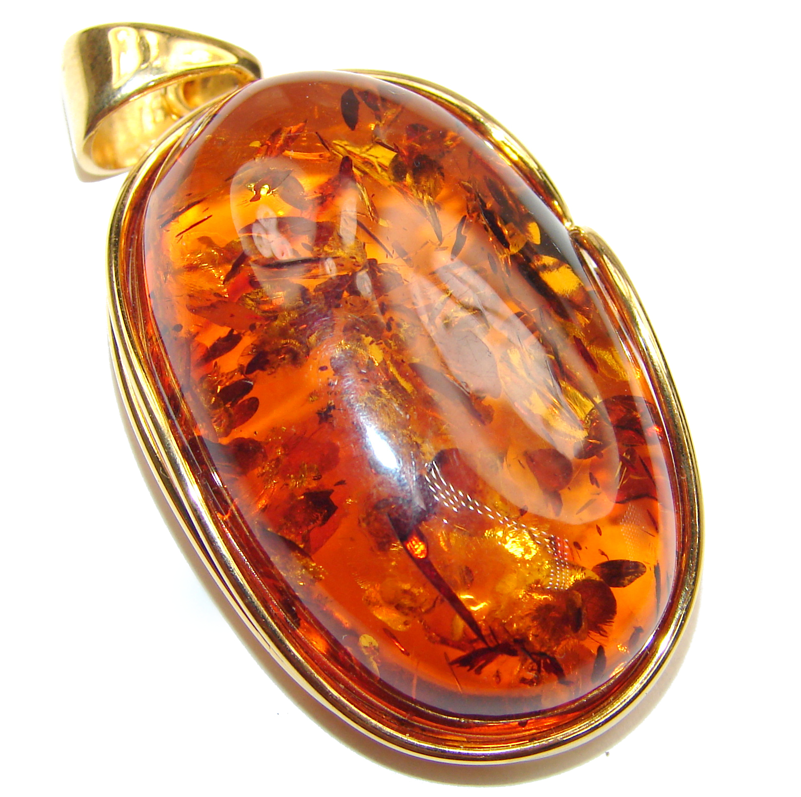 Natural Baltic Amber 14K Gold over .925 Sterling Silver handmade ...