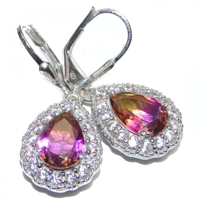 Precious Ametrine .925 Sterling Silver entirely handmade earrings