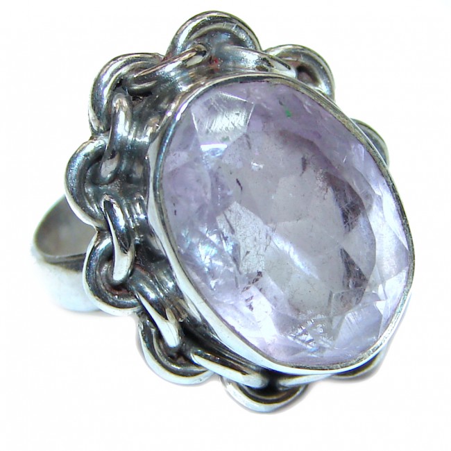 Spectacular Natural Amethyst .925 Sterling Silver handcrafted ring size 6 1/2