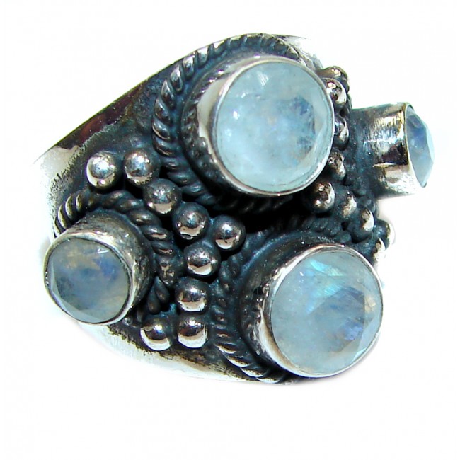 Energizing Moonstone .925 Sterling Silver handmade Ring size 7