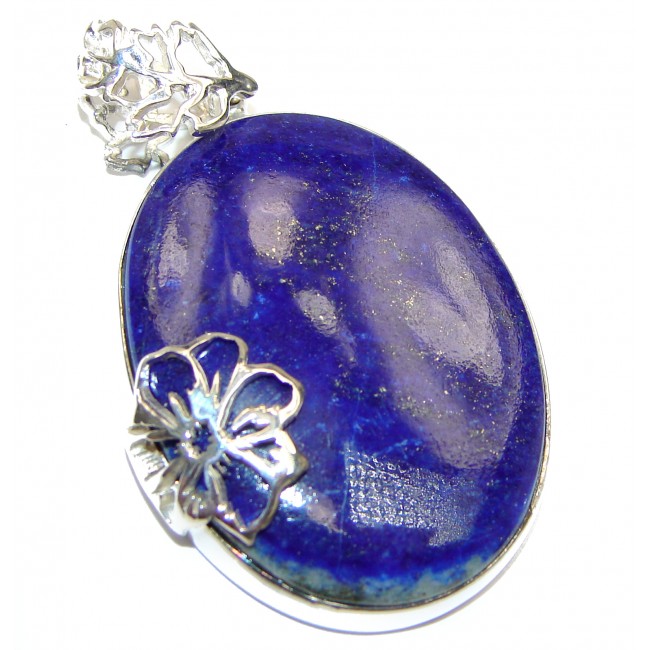 Vinatge Design Natural Lapis Lazuli .925 Sterling Silver handcrafted Pendant
