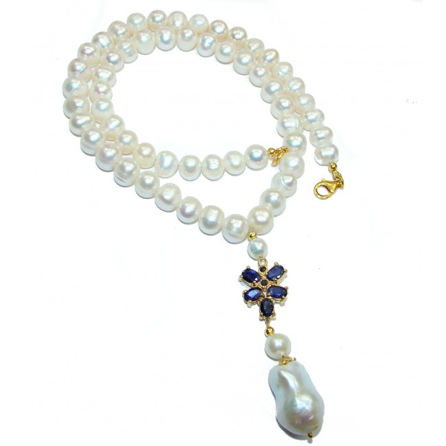 Francesca Pearl Mother of Pearl 14K Gold over .925 Sterling Silver handmade Necklace