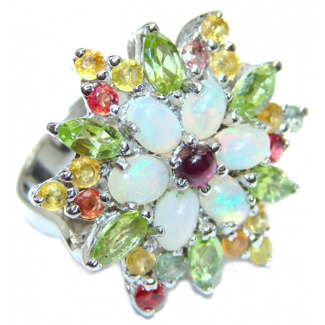 1000 STARS Ethiopian Opal .925 Sterling Silver handcrafted ring size 9