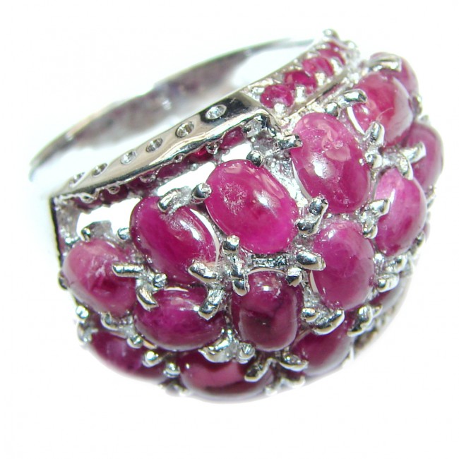 Royal quality Authentic Ruby .925 Sterling Silver Statement ring size 9 1/2
