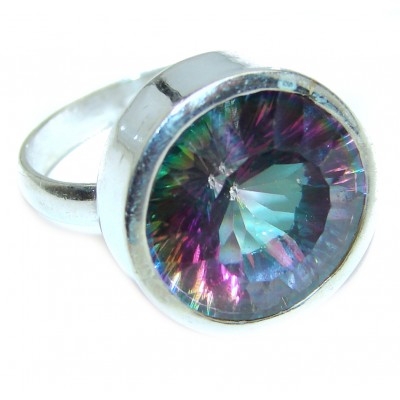 Perfect Mystic Topaz Sterling Silver Ring s. 7 1/4