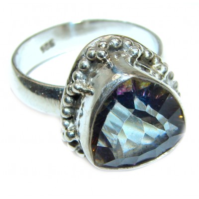 Perfect Mystic Topaz Sterling Silver Ring s. 8 1/2