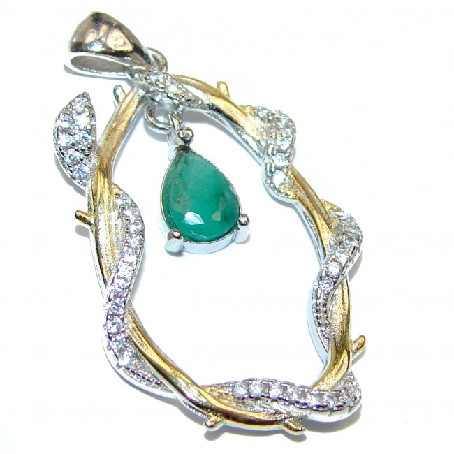 Valentina Sublime genuine Emerald .925 Sterling Silver handmade Pendant