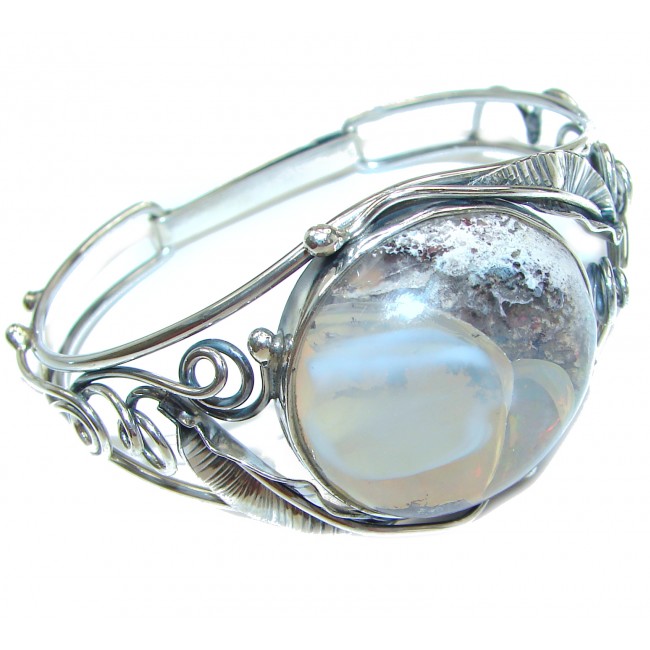 Vintage Design Top Quality Mexican Opal .925 Sterling Silver handmade Bracelet