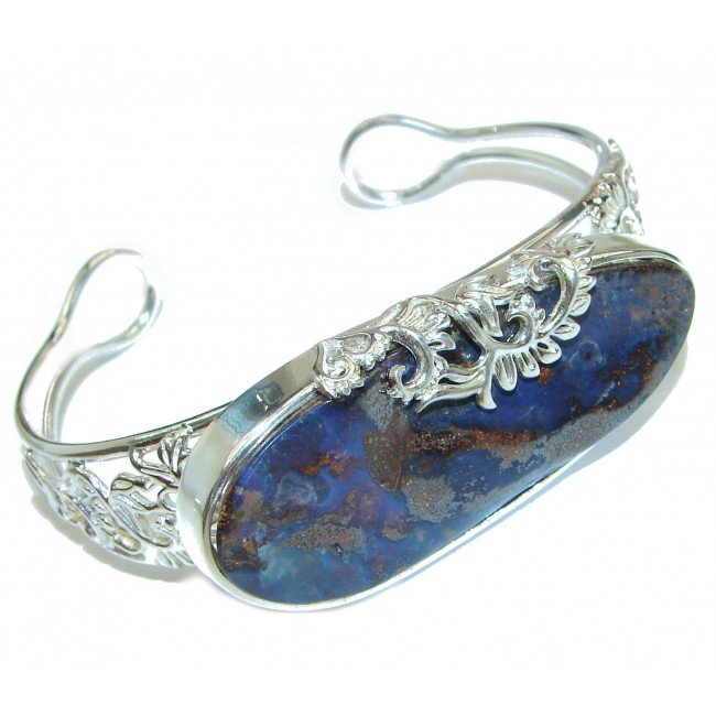 Genuine Boulder Opal handcrafted Sterling Silver Bracelet / Cuff