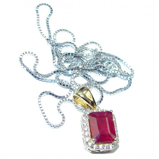 Incredible Authentic Ruby White Topaz .925 Sterling Silver necklace